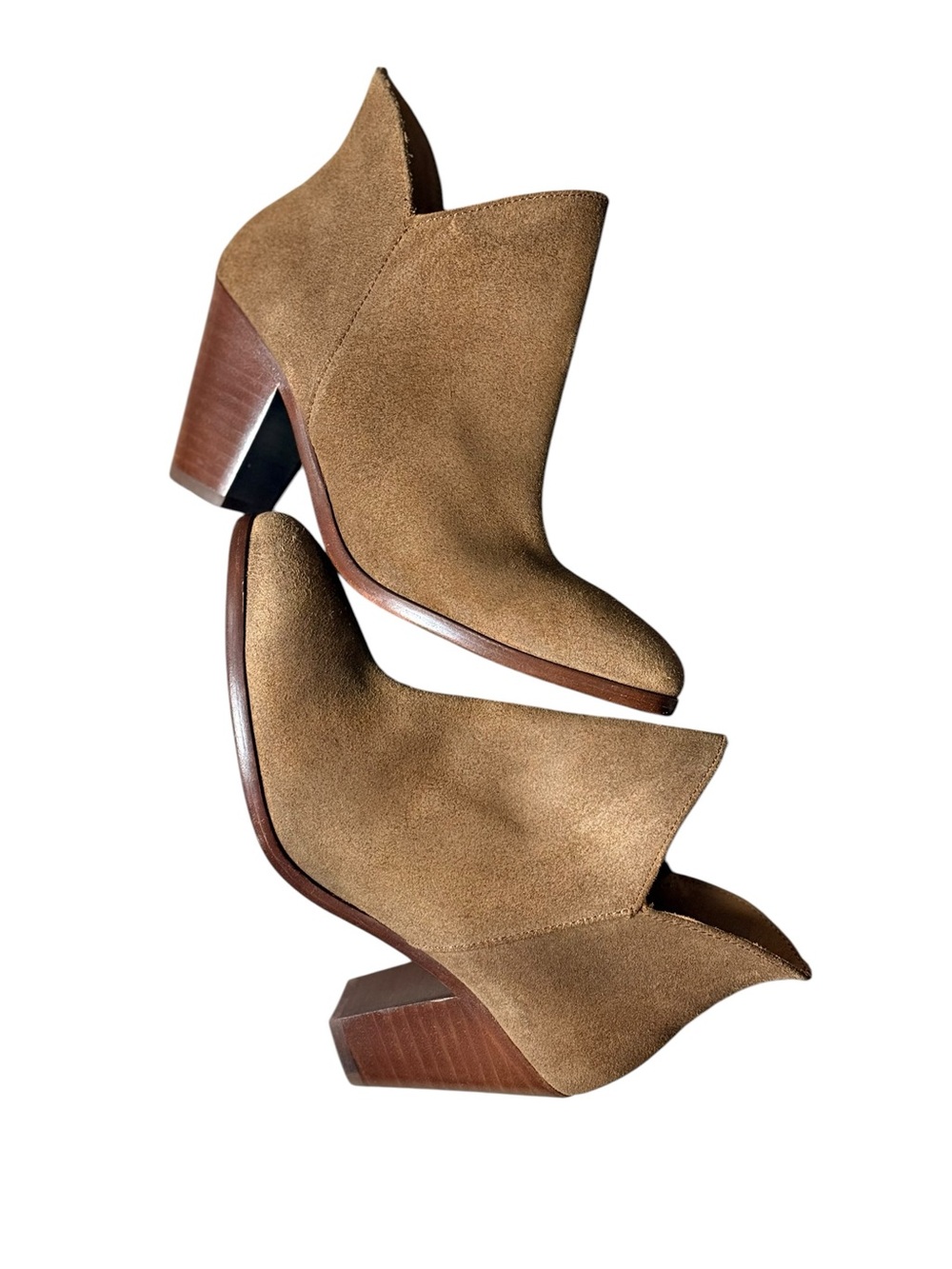 Thursday Boot Co Everyday Ankle Boots Taupe Suede Leather Heeled Booties 7 - Picture 6 of 12
